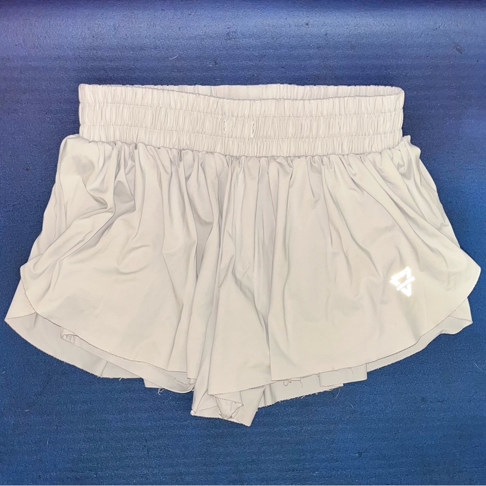 Luogongzi 2 in 1 Flowy Running Lined Shorts Women Size Small light gray